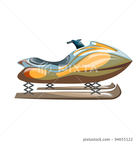 Vector image of a snowmobile on ski runners. Concept. Isolated on white background. EPS 10 94655122