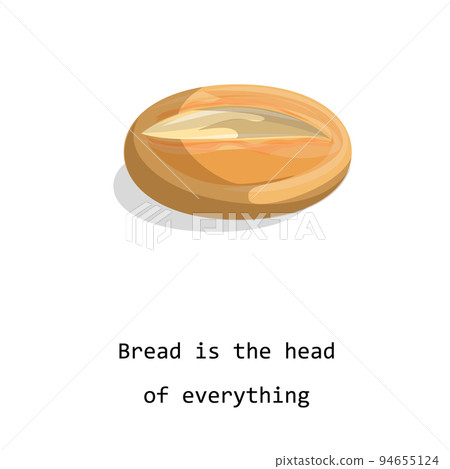 Vector image of a loaf of bread isolated on white background. Cartoon style. EPS 10 Vector image of a loaf of bread isolated on white background. Cartoon style. EPS 10 94655124