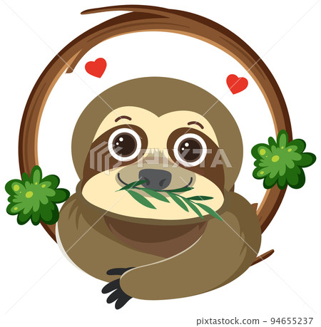 Cartoon sloth isolated on white background 94655237