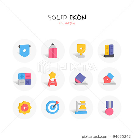 Colorful three-dimensional icon 07 Colorful three-dimensional icon 07 94655242