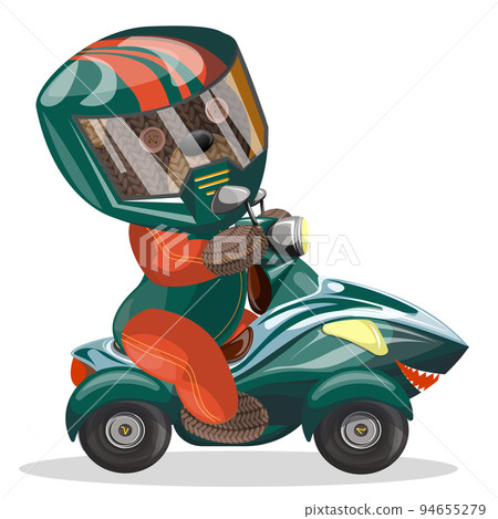 Vector image of a bear in an outfit on a monster truck. Concept. Cartoon style. EPS 10 Vector image of a bear in an outfit on a monster truck. Concept. Cartoon style. EPS 10 94655279