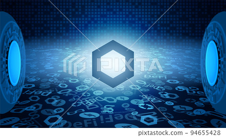 ChainlLink LINK token symbol of the DeFi system shining in the rays of light. Cryptocurrency logo icon. Decentralized finance programs. Vector EPS10. ChainlLink LINK token symbol of the DeFi system shining in the rays of light. Cryptocurrency logo icon. Decentralized finance programs. Vector EPS10. 94655428