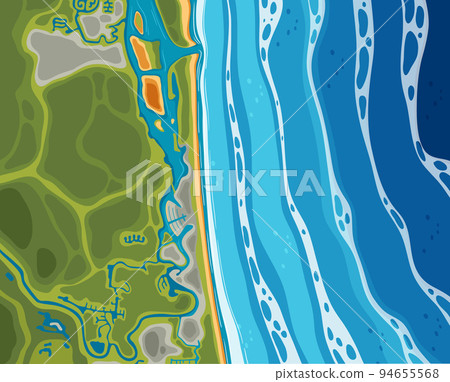 Aerial view of beach coast 94655568