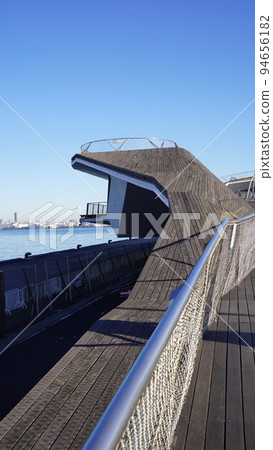 Yokohama Port, Wood Deck in the Whale of the Great Pier Yokohama Port, Wood Deck in the Whale of the Great Pier 94656182