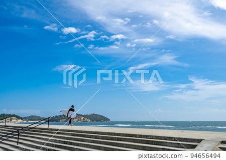 Shobutahama Beach Seawall Surfer 94656494