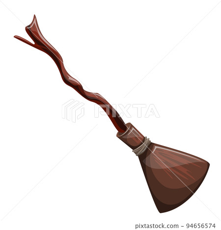 Vector image of a stylized broomstick in cartoon style isolated on white background. EPS 10 94656574