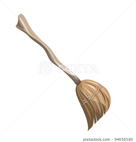 Vector image of a stylized broomstick in cartoon style isolated on white background. EPS 10 Vector image of a stylized broomstick in cartoon style isolated on white background. EPS 10 94656580