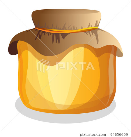 Vector image of a filled jar with amber contents. Cartoon style. EPS 10 Vector image of a filled jar with amber contents. Cartoon style. EPS 10 94656609