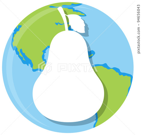Pear fruit on circle earth icon Pear fruit on circle earth icon 94656843
