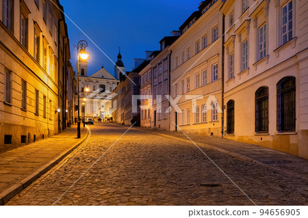 New Town Street In Warsaw At Night 94656905