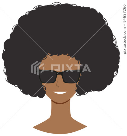 Front of afro woman isolated 94657260