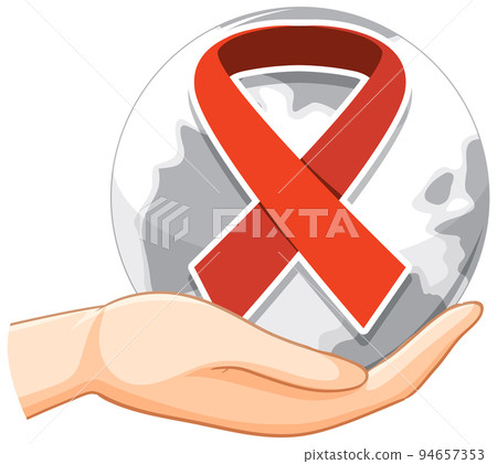 Red ribbon AIDS HIV symbol 94657353