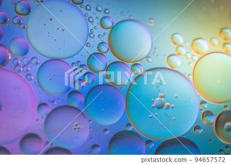 Multicolored abstract background picture made with oil, water and soap Multicolored abstract background picture made with oil, water and soap 94657572