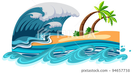Tsunami ocean wave scene Tsunami ocean wave scene 94657738