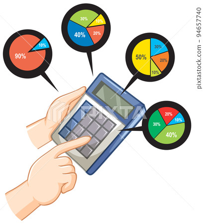 Hand using calculator isolated Hand using calculator isolated 94657740