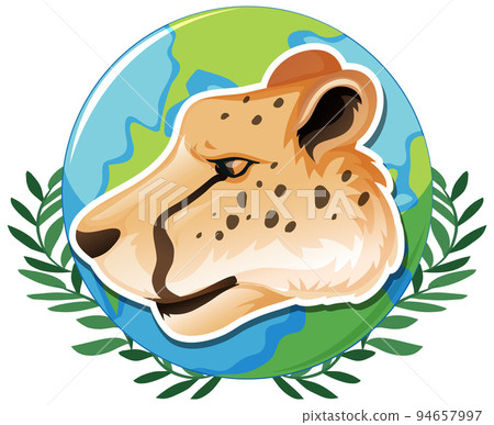December cheetah day icon on white background 94657997