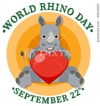 World Rhino Day September 22 Banner - Stock Illustration [94658091] - PIXTA