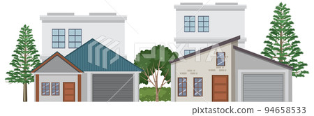 Front of urban houses isolateed 94658533