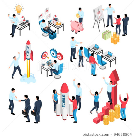 Isometric Business Growth Set Isometric Business Growth Set 94658804