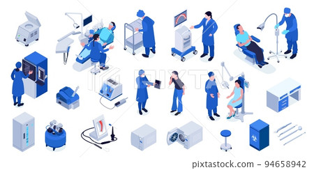 Isometric Dental Equipment Set 94658942