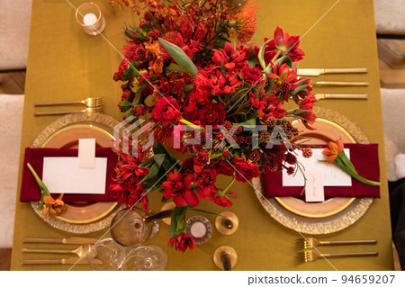 Decorated served table for wedding party or other event Decorated served table for wedding party or other event 94659207