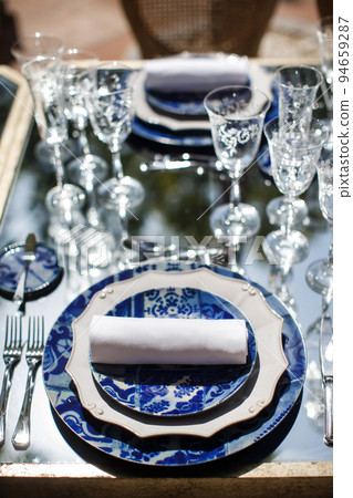 Decorated served table for wedding party or other event Decorated served table for wedding party or other event 94659287