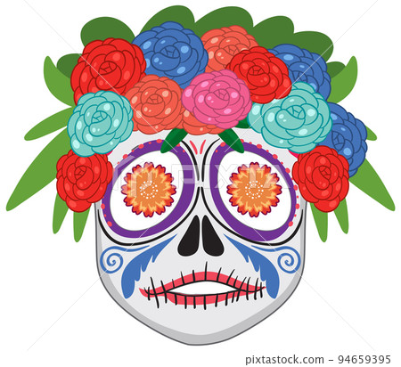Mexican skull isolated on white background Mexican skull isolated on white background 94659395