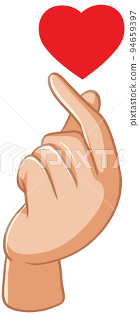 Hand finger mini heart 94659397