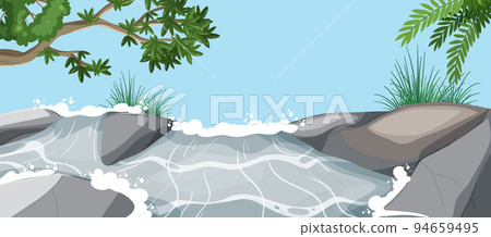 Rapid water flow nature scene Rapid water flow nature scene 94659495