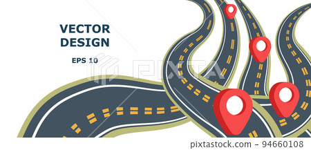 Vector image of paved roads making up the perfect campaign with negative space for your lettering. Cartoon style. EPS 10 Vector image of paved roads making up the perfect campaign with negative space for your lettering. Cartoon style. EPS 10 94660108