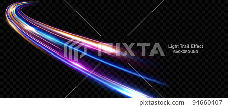 Elegant abstract light line effect design vector illustration on black background. Elegant abstract light line effect design vector illustration on black background. 94660407