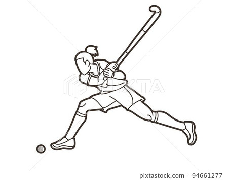 Field Hockey Sport Female Player Action Cartoon Graphic Vector Field Hockey Sport Female Player Action Cartoon Graphic Vector 94661277