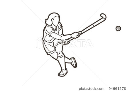 Field Hockey Sport Female Player Action Cartoon Graphic Vector Field Hockey Sport Female Player Action Cartoon Graphic Vector 94661278