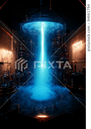 Concept art illustration of nuclear plant reactor 94661794