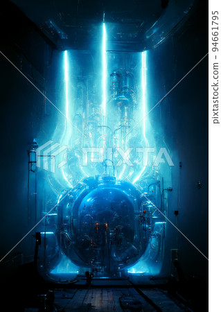 Concept art illustration of nuclear plant reactor Concept art illustration of nuclear plant reactor 94661795