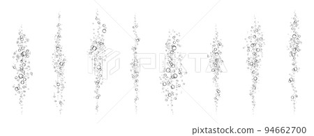 Oxygen air bubbles  flow  in water on white  background. 94662700
