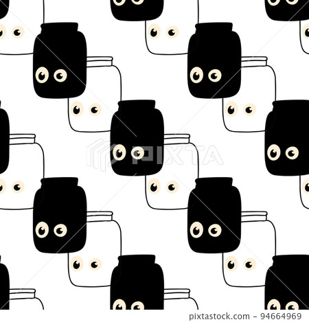 Seamless pattern with illustration a jars with 94664969