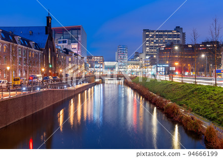 Utrecht, Netherlands Canal and Cityscape at Night Utrecht, Netherlands Canal and Cityscape at Night 94666199