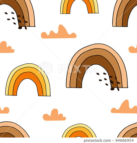 Vector children's pattern with a rainbow 94666954
