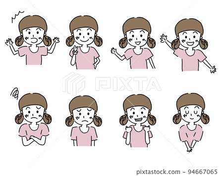 Vector set of normal reaction girls and women - Stock Illustration ...