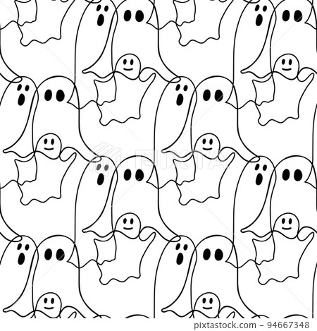 Seamless pattern with illustration of ghosts on a Seamless pattern with illustration of ghosts on a 94667348