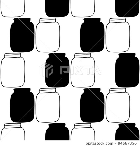 Seamless pattern with illustration of black and Seamless pattern with illustration of black and 94667350
