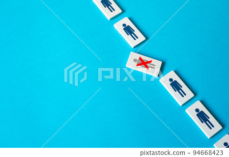 The person is out of order. Breaking the chain, leaving the system. Frustration and depression. Can't keep working and going on. Tough competition. Find a replacement, improve performance. 94668423