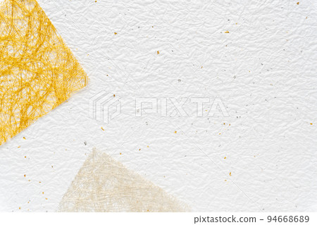 Gold and silver Japanese style background on white Japanese paper 94668689