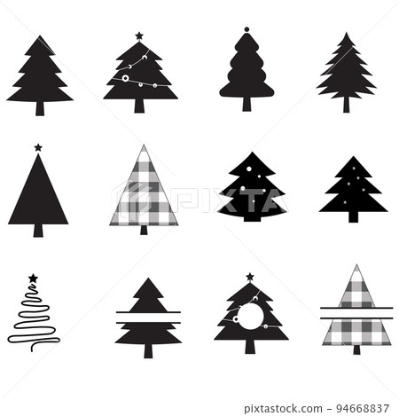 Set of christmas trees on white background. Christmas Tree sign. Christmas Tree monogram. flat style. Set of christmas trees on white background. Christmas Tree sign. Christmas Tree monogram. flat style. 94668837
