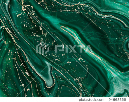 Green marble and gold abstract background texture. Agate stone wallpaper print design with natural mineral texture . Vector 94668866