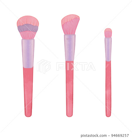 可愛的化妝刷粉紅色 Ver 插圖集 94669257