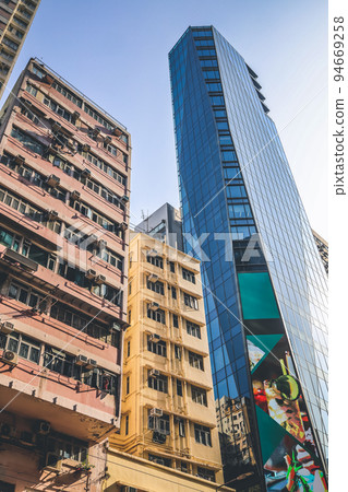 23 Sept 2022 the Hong Kong crowded building at wan chai 94669258