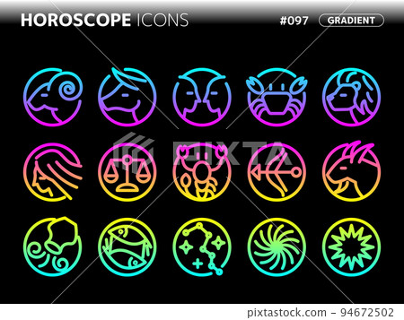 與星座相關的漸變樣式圖標集_097 94672502