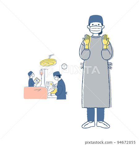 手術服和手術現場的外科醫生 94672855